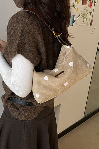 Polka Dot and Leopard Print Shoulder Bag
