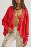 Open-Front Long Sleeve Knit Cardigan
