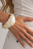 Marbled Studded Wide Cuff Bracelet
