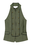 Zipper Front Double-Breasted Tank Top