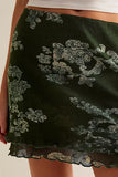 Floral Scalloped Hem Mini Skirt