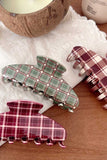 Plaid Glossy Claw Hair Clip