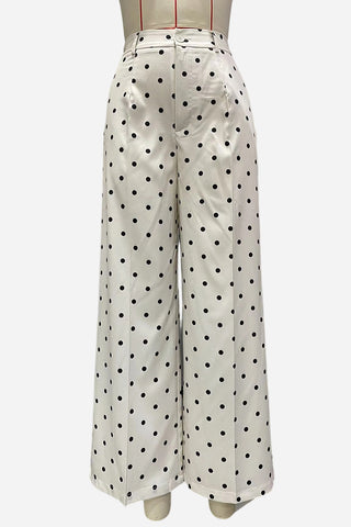 Wide-Leg Polka Dot Pants