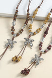 Butterfly Charm Beaded Tassel Necklace