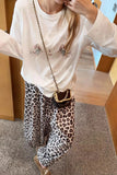 Wide-Leg Printed Casual Pants
