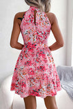 Halter Neck Floral Casual Dress