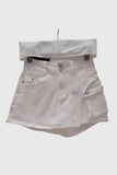 High-Waist Cargo Pocket Denim Shorts
