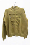 Zip-Front Mock Neck Knit Cardigan