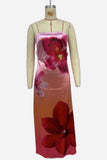 Strapless Maxi Floral Vacation Dress