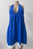 Halter Neck Contrast Hem Dress