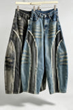 Lace Trim Barrel Jeans