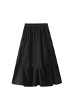 Smocked Waist Tiered Ruffle Midi Skirt