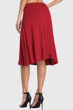 Ruched Waistband A-Line Midi Skirt