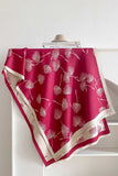 Botanical Print Reversible Fringe Wrap Scarf