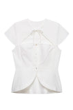 Tie-Neck Button Front Blouse
