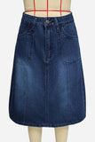 Sleek Denim A-Line Skirt