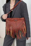 Studded Fringe Crossbody Bag