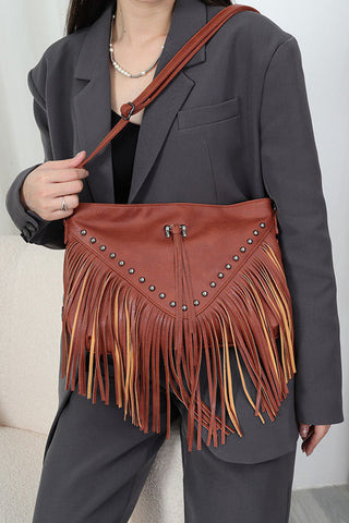 Studded Fringe Crossbody Bag