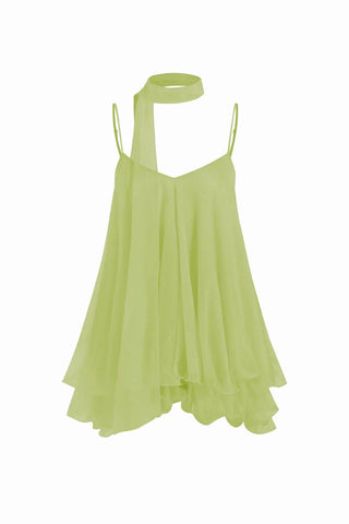 Ruffle Hem Spaghetti Strap Mini Dress