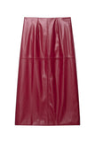 Faux Leather High-Waist Midi Skirt