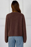 Argyle Knit V-Neck Button-Front Cardigan