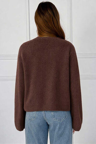 Argyle Knit V-Neck Button-Front Cardigan