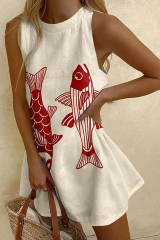 Ocean Inspired Sleeveless Shift Dress