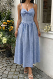Gingham Spaghetti Strap Casual Dress