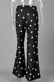 Polka Dot Wide-Leg Casual Pants