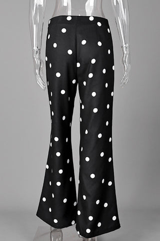 Polka Dot Wide-Leg Casual Pants