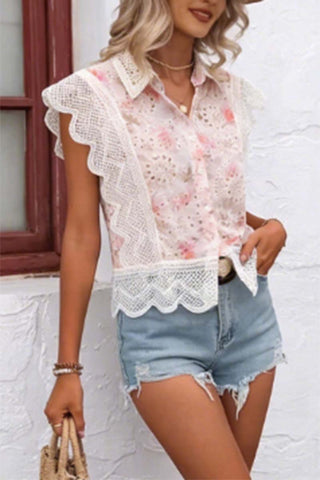 Lace Sleeveless Cropped Tank Top