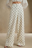 Wide-Leg Polka Dot Pants