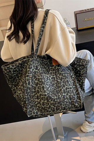 Leopard Print Large Tote Bag