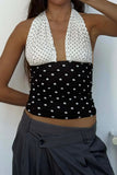 Tie-Back Halter Plaid Tank