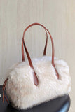 Faux Fur Double Handle Tote Bag