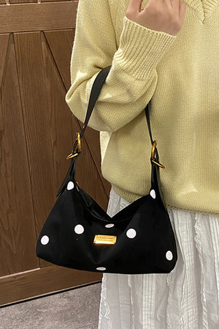 Polka Dot and Leopard Print Shoulder Bag