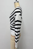 Striped Asymmetric Off-Shoulder Sweater