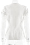 Lace-Trimmed Blazer with Statement Sleeves