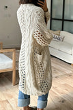 Open-Front Cable Knit Maxi Cardigan