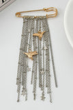 Bird Star Tassel Brooch Pin