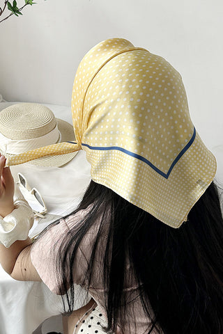 Polka Dot Square Scarf with Border
