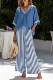 Striped Wide-Leg Pants Set