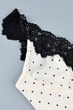 Lace-Trim Polka Dot Tank