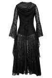 Lace Bell Sleeve Button-Front Maxi Casual Dress