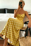 Polka Dot Spaghetti Strap Maxi Dress