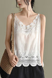 Scalloped Lace V-Neck Sleeveless Tank