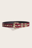 Ornate Buckle Leopard Stripe Belt