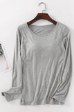 Long Sleeve Scoop Neck Bra Top