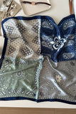 Paisley Print Satin Square Scarf