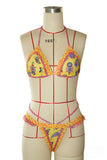 Patterned Triangle Bikini Set